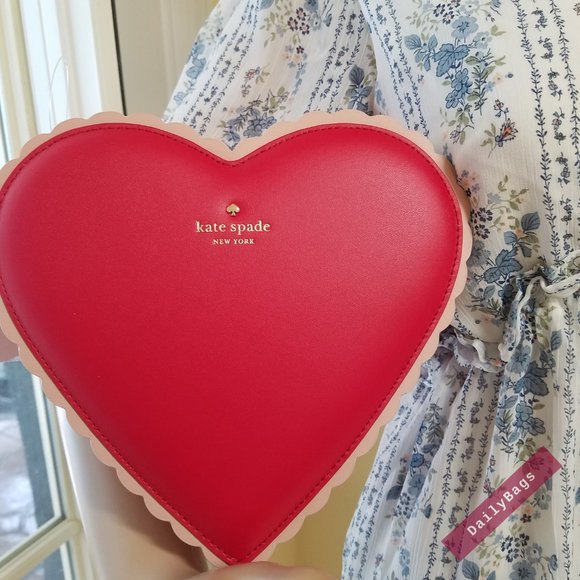 kate spade Handbags - KATE SPADE CHOCOLATE HEART BAG YOURS TRULY RED